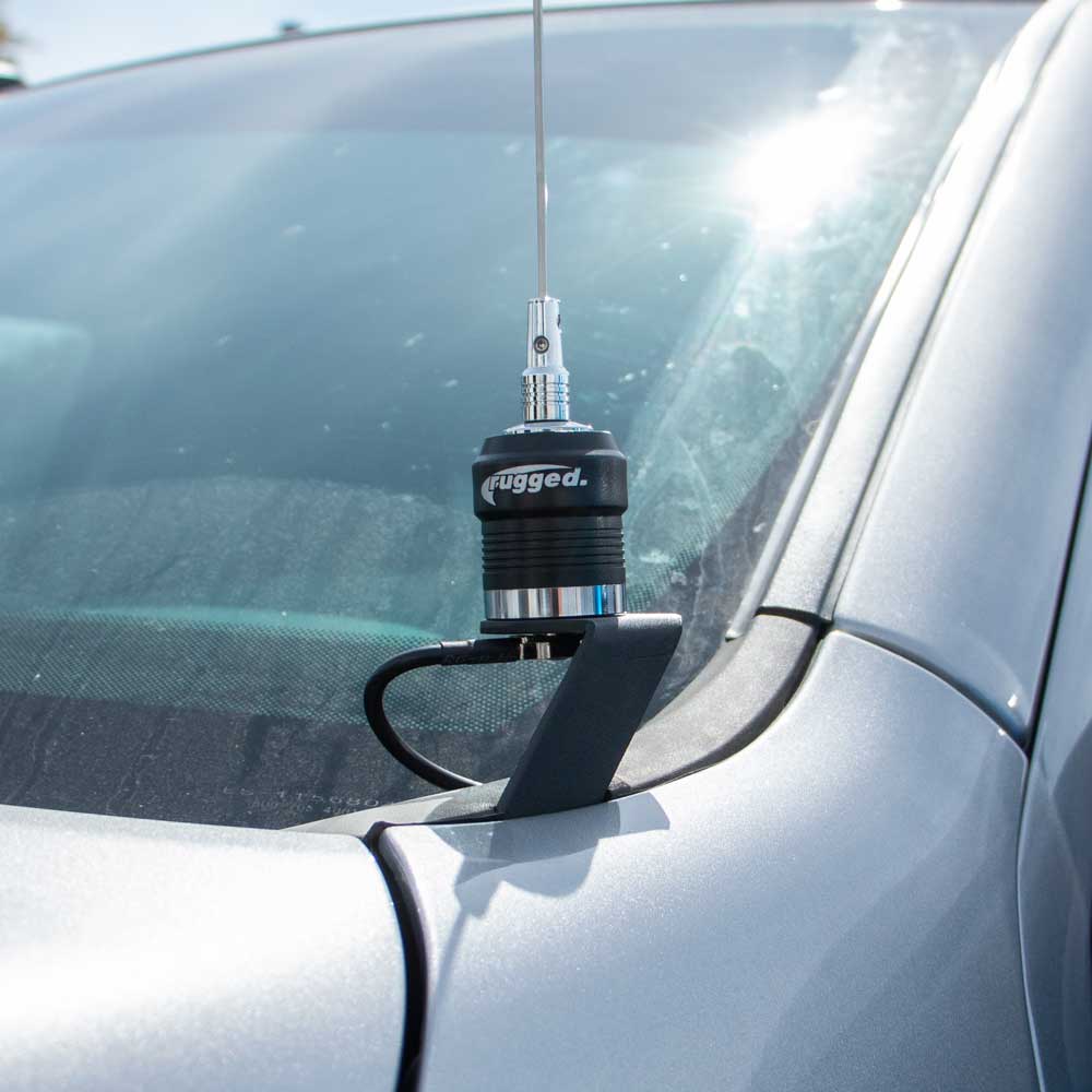 A-Pillar Antenna Mount Ford F-Series Chevy GMC Silverado Dodge Ram Both Sides with Adapter Plate